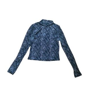 Women's Mesh Snakeskin Patterned Top